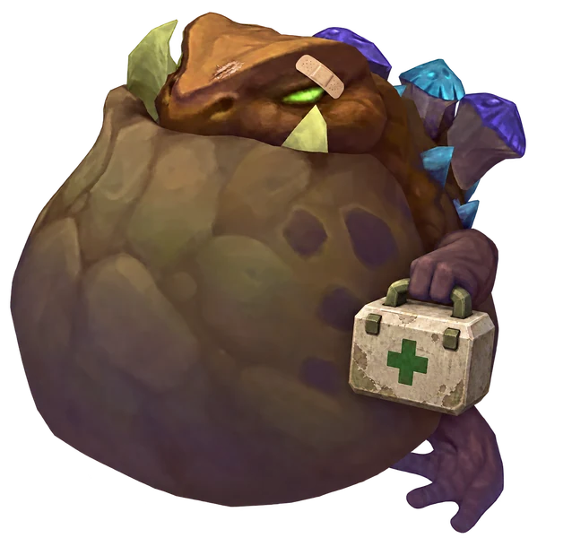 Bandaged Gromp holding a medkit