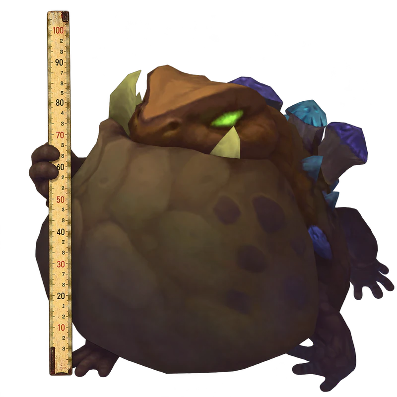 Gromp holding a metre stick